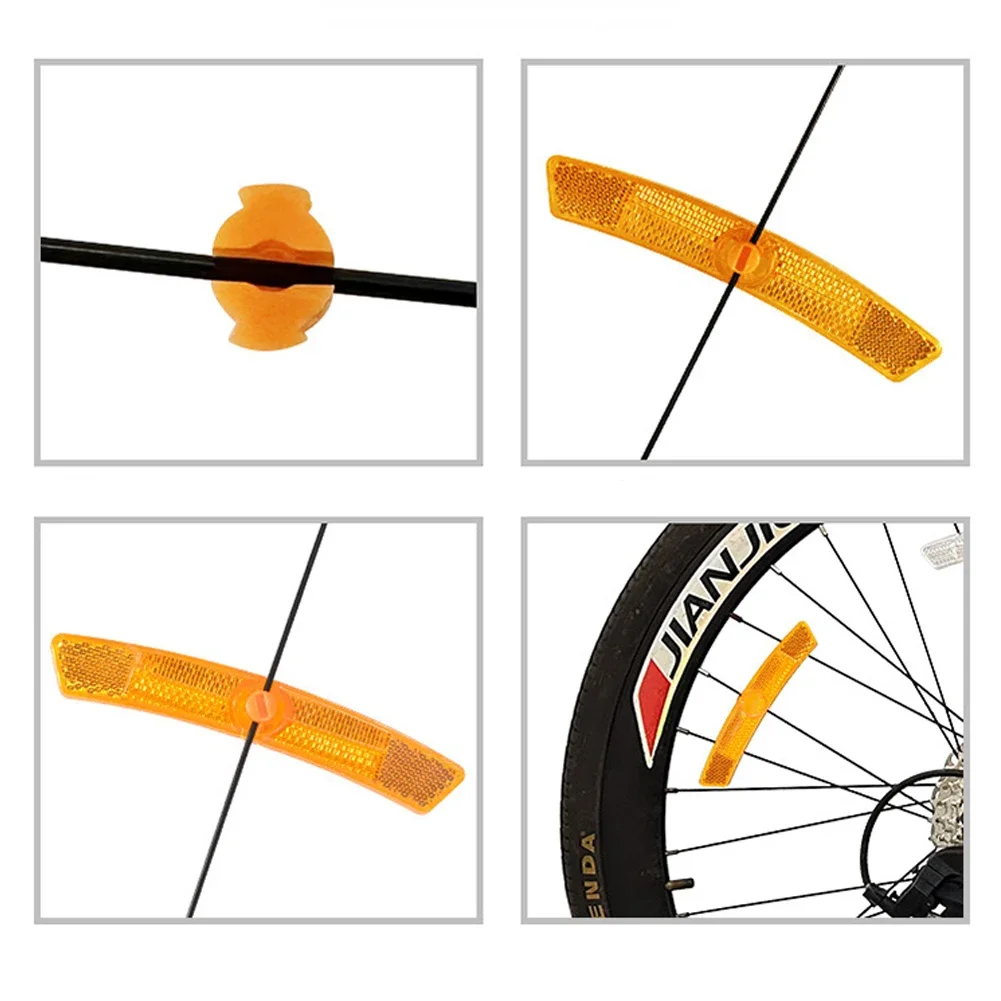 4pcs Bike Reflective Strips Bike Spoke Reflector Mountain Bike Steel Rim Spoke Reflectors Bicycle Tool Accessories 125*20mm