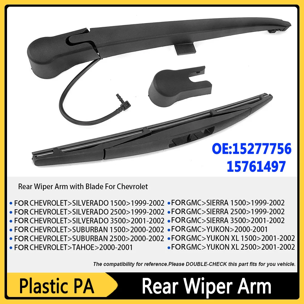 Rear Windscreen Wiper Arm with Blade Back Automobile Windshield Wiper Arm 15277756 15761497 Rubber for Cadillac Escalade Hybrid