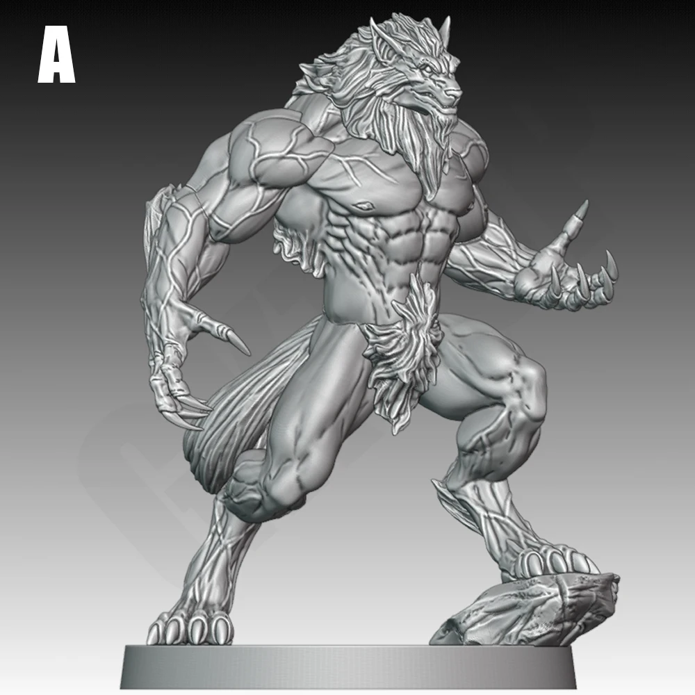 1/24  Werewolf Reisn Model Figure Toy Collectible Craft Unassembled Miniature Reduction Statue Unpainted Kit