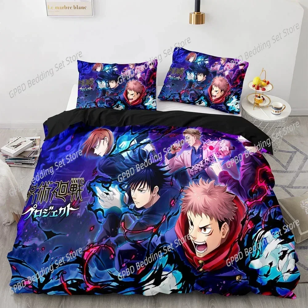 Anime Jujutsu Kaisen Satoru Gojo 3D Bedding Set Duvet Cover Pillowcases Single Twin Full Queen King Size Home Decor Quilt Boys G
