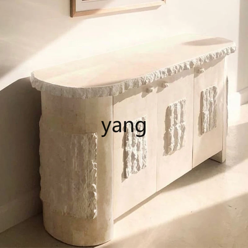 LTT solid wood dining side cabinet villa living room wabi wind locker light luxury high-end locker