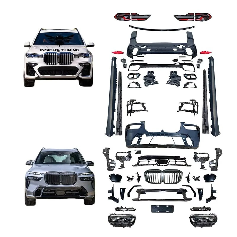 M Sport Style Body Kit for BMW X7 G07 2019-2022 Upgrade to 2023 LCI Facelift Split Headlight Front Rear Bumper PP Conversion Kit