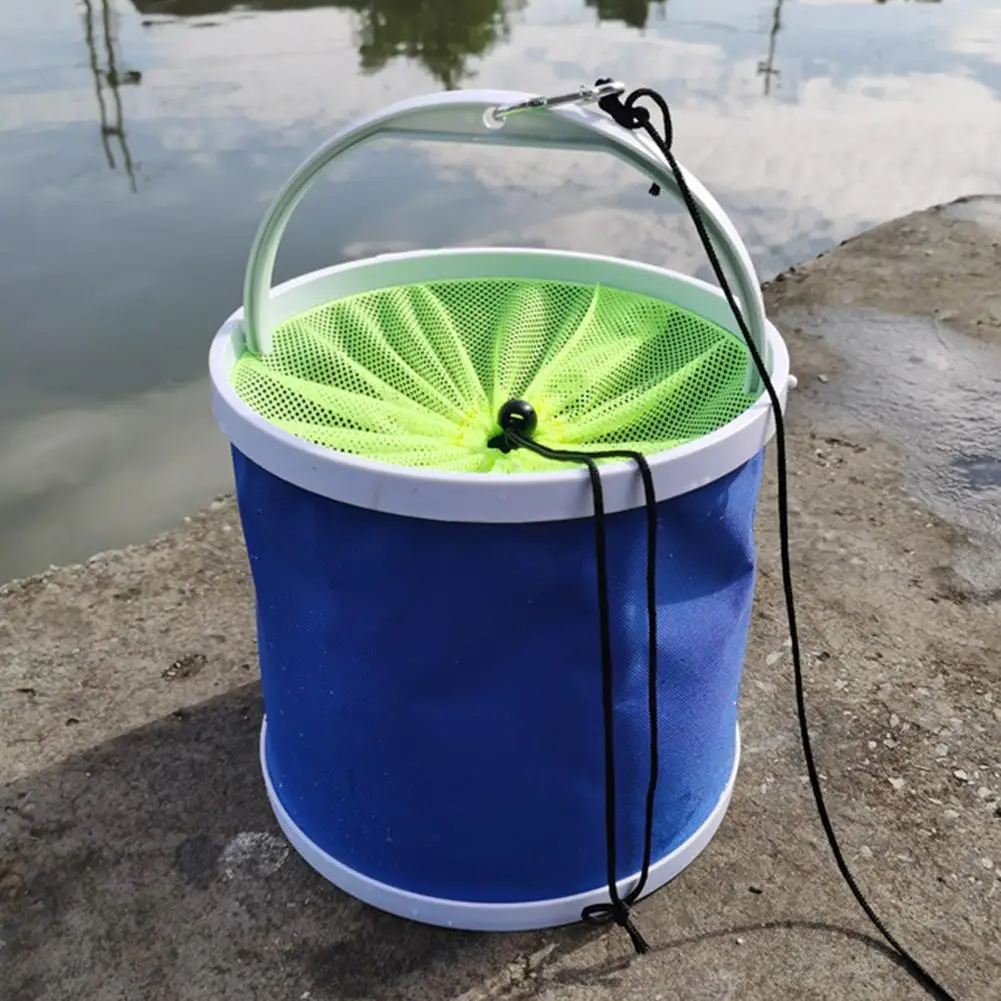 Portable Outdoor Folding Water Bucket Plastic Handle Foldable Bucket Fishing Bucket Car Mounted Water Bucket Car Wash Bucket