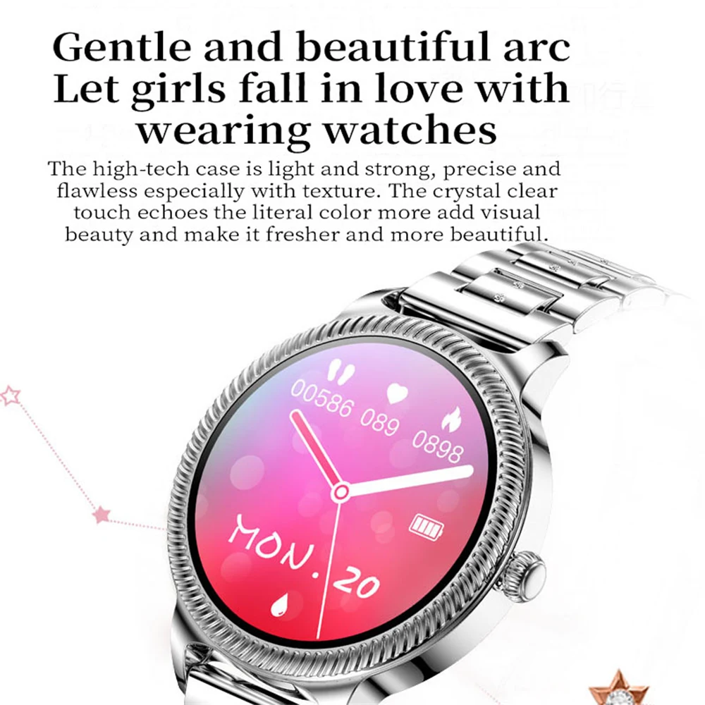 2023 NEW Ladies Smart Watch 1.09 Inch Screen IP68 Waterproof Sports Bracelet Heart Rate Blood Pressure Monitor Smartwatch Women