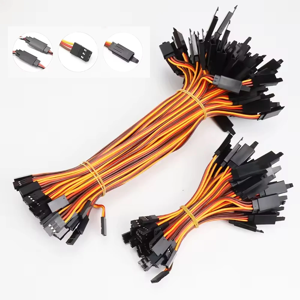 10Pcs/lot 100mm 150mm 200mm Servo Extension Cable Servo Wire For RC Futaba JR Male to Female Servo Wire Connector