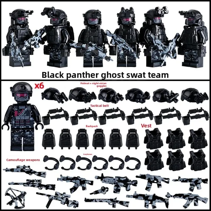 Militärische Spezialeinheiten, Waffen, Bausteine, Figuren, humanoide Puppen, zusammengebautes Spielzeug, Geburtstagsgeschenke, Zeichentrickfiguren. – Detail 3