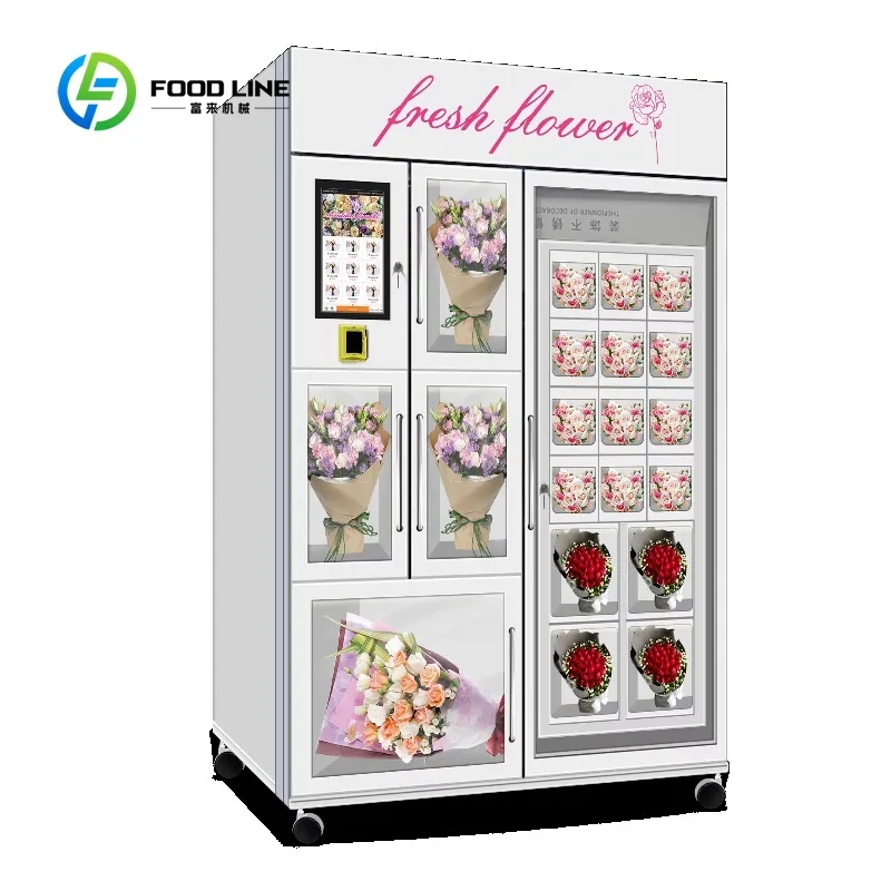 Customized Wholesale Self-Service Flower Vending Machine, Touch Screen Fridge Fresh Keeping, 24H Unattended Dispenser for Mall a