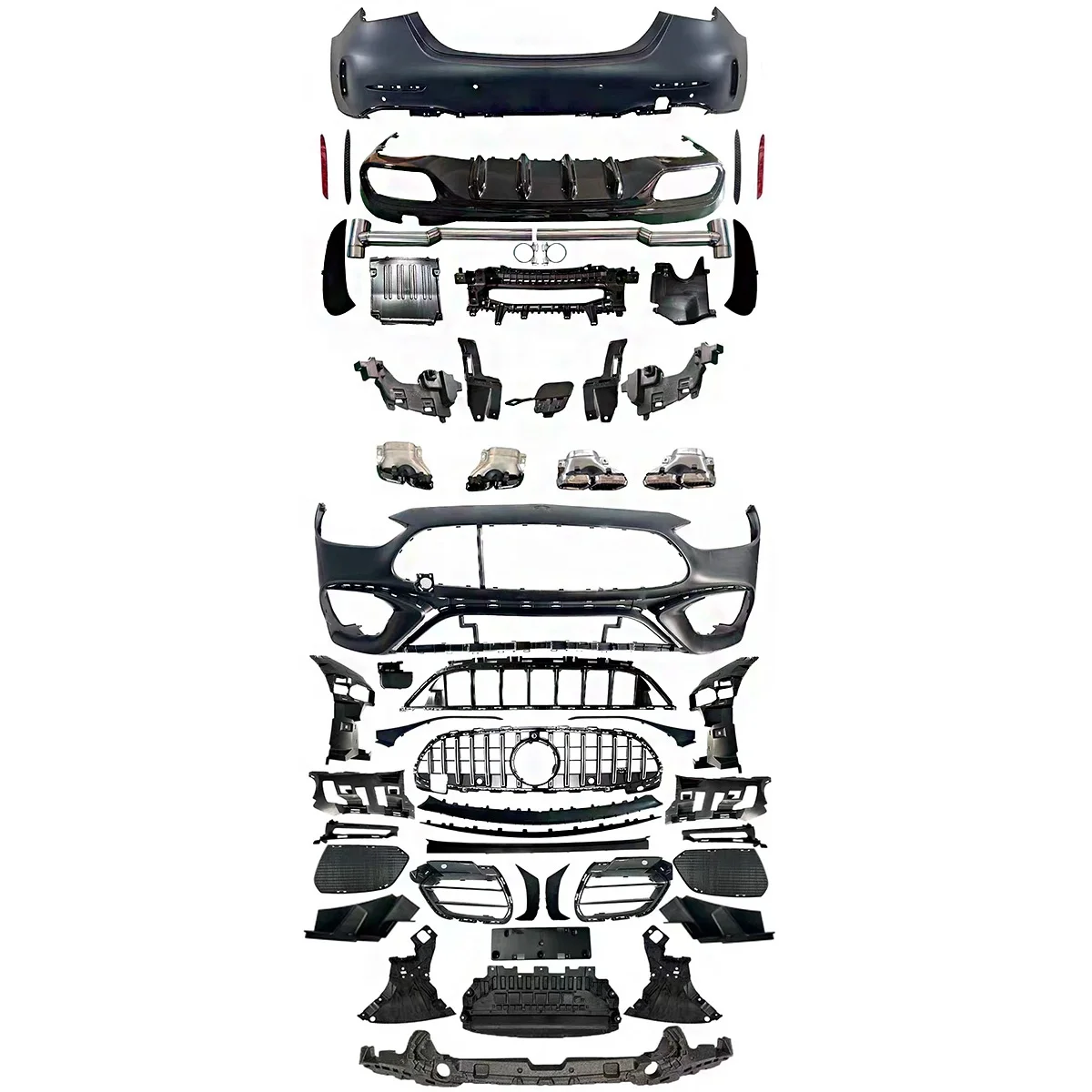 

High quality PP material W206 C63 bumpers for Mercedes Benz C class W206 2021 2022