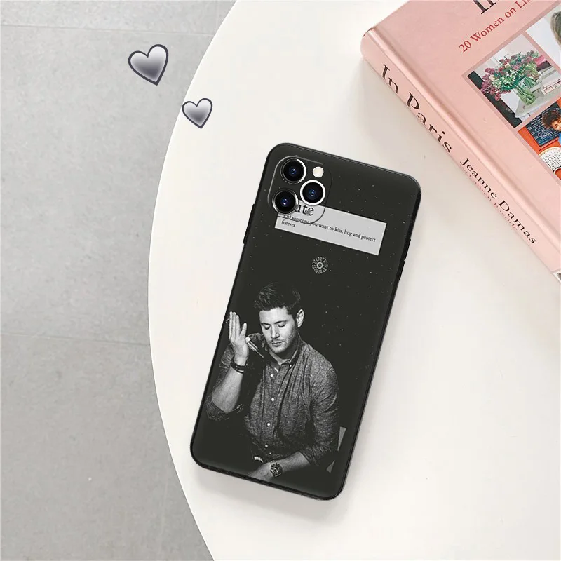 Black Matte Phone Case for iphone 16Pro 15 14 13 12 Mini 11 16 Pro Max 7 8 Plus X XS XR Supernatural Jensen Ackles Soft Cover