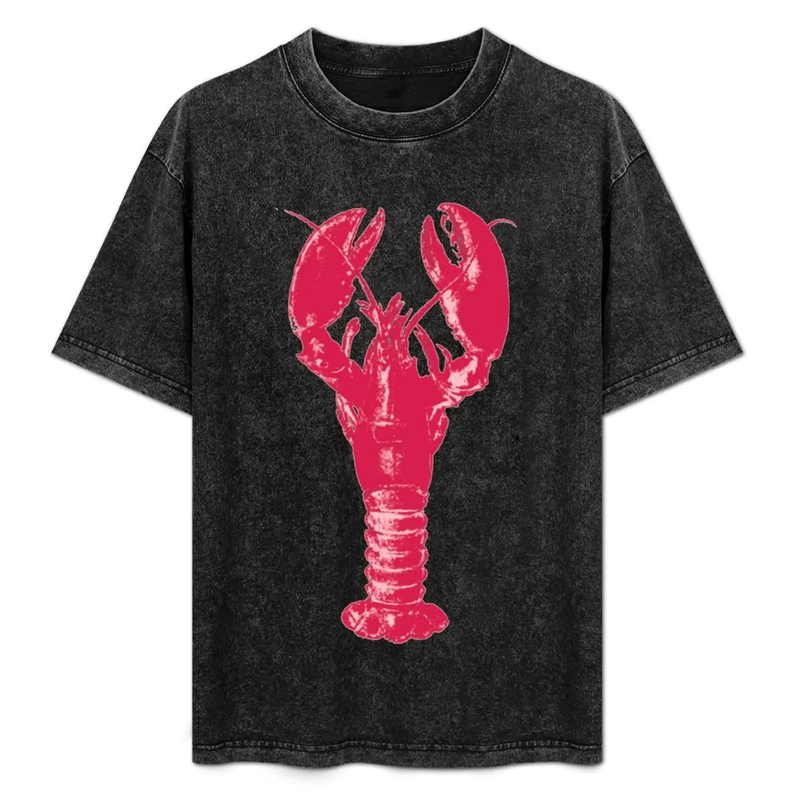 

Fuchsia Lobster on Light Pink T-Shirt man t shirts high quality luxury brand t shirts for man pack white T-Shirt