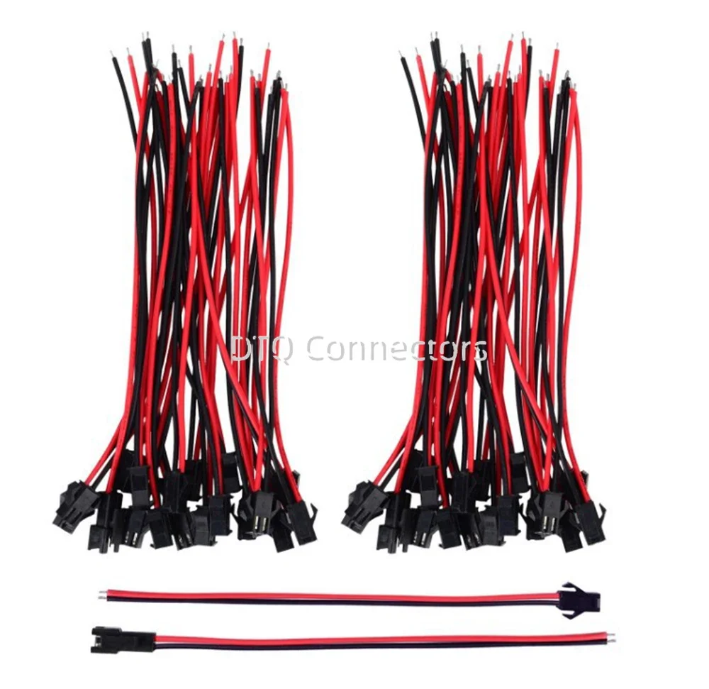 

5 10 20 Pairs 15CM JST SM 2 Pin Plug Male Female Wire Connector Terminal Line Cable Pigtail Plug for LED Strip Light Tape Lamp