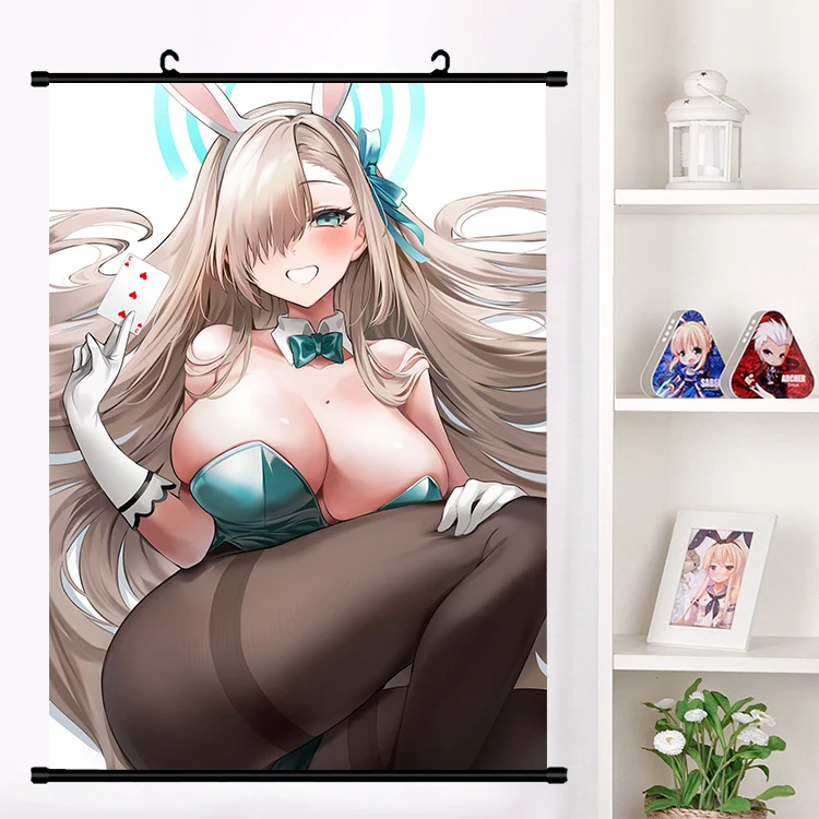 Prints Scroll Blue Archive Asuna Karin Poster Classic Wall Picture Game Canvas Anime Hanging Paintings Office Home Decoration