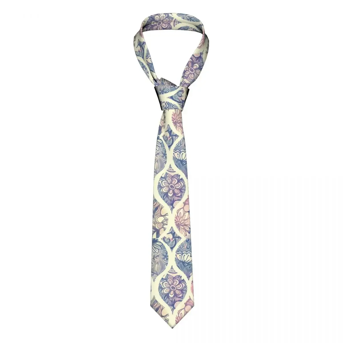 

Floral Ogee In Vintage Tones Necktie Polyester 8 cm Moroccan Style Neck Tie for Men Slim Narrow Suits Accessories Cravat Gift