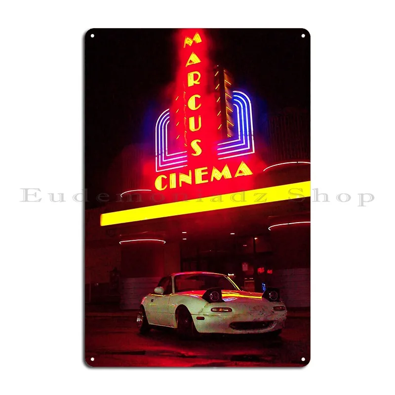 Neon Miata Metal Sign Cinema Wall Decor Pub Designing Mural Tin Sign Poster