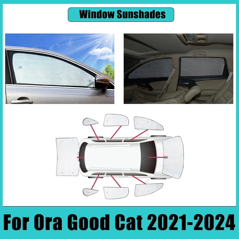 

For Ora Good Cat Funky Cat Ora 03 2020~2024 Sun Visor Car Full Coverage Sunscreen Window Windshield Cover Anti-UV Accessories