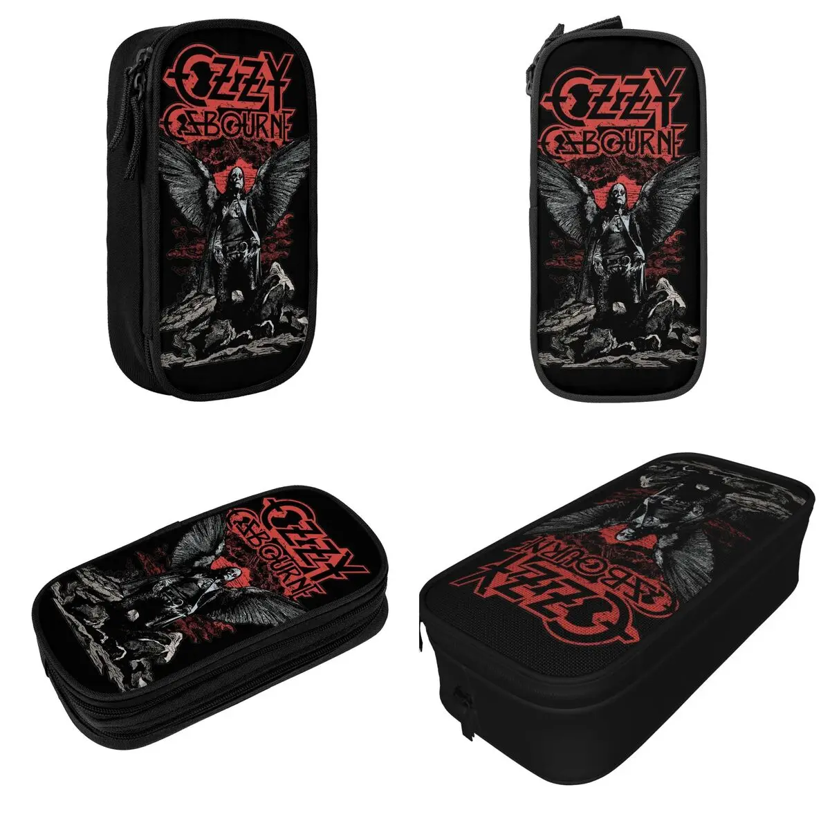 DEVIL Metal ozzy osbourne เคสใส่ปากกากระเป๋าเก็บของขนาดใหญ่สำหรับนักเรียนอุปกรณ์การเรียนกล่องดินสอเครื่องสำอาง