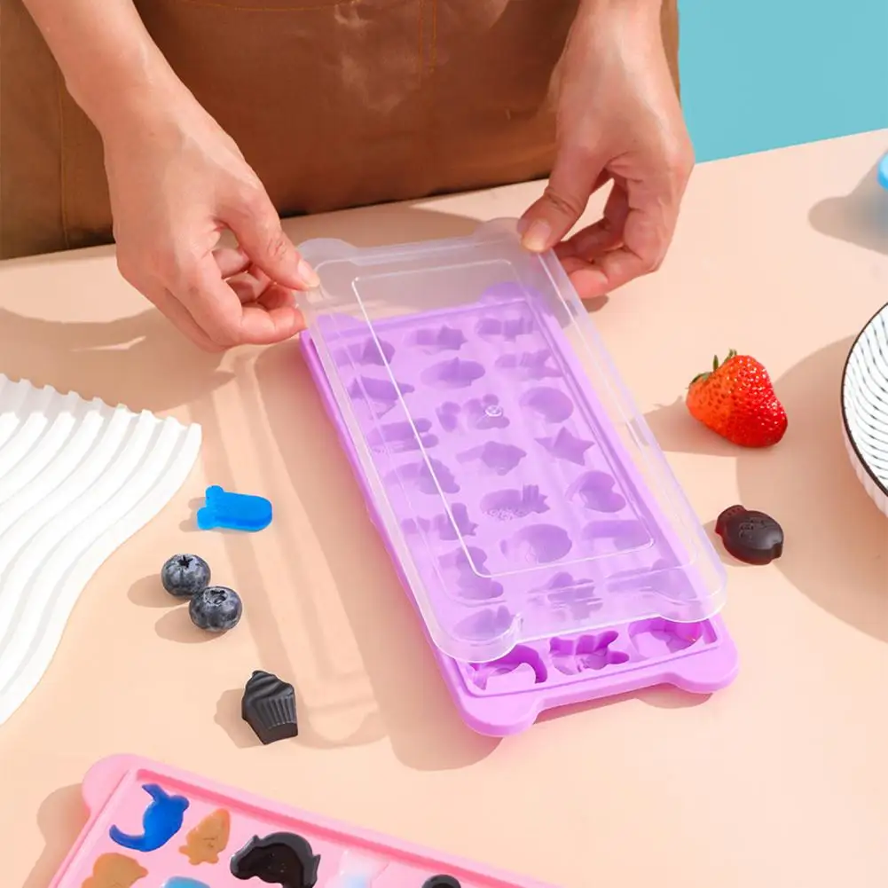 Ice Cube Tray with 24 Grids Durable Ice Cube Tray Bpa-free Silicone Ice Cube Tray with for Cocktails for Kitchen for Beverages