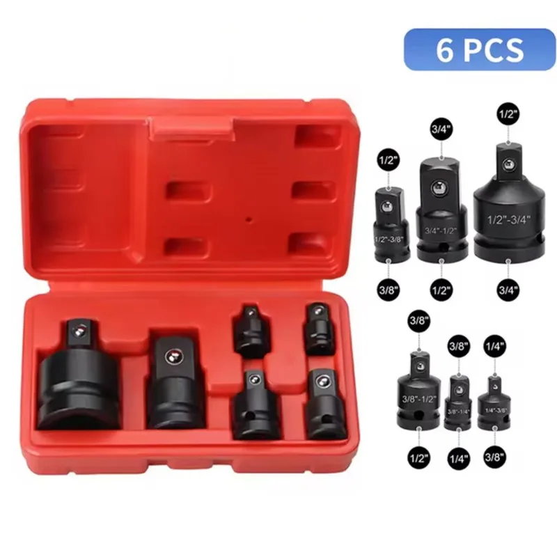 Socket Convertor Adaptor Reducer Set 1/2 to 3/8 3/8 to 1/4 3/4 to 1/2 Impact Socket Adaptor for Car Bicycle Garage Repair Tools