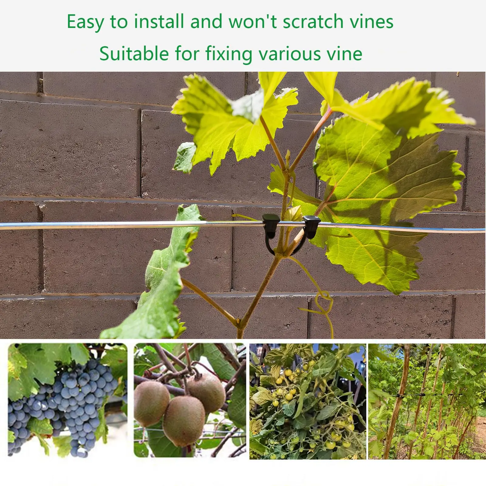 Plant Support Clips - Tomato Clips Grape Vine Clips for Garden Netting Climbing Plants, Plastic Plant Clip for Fixing Stem Vine