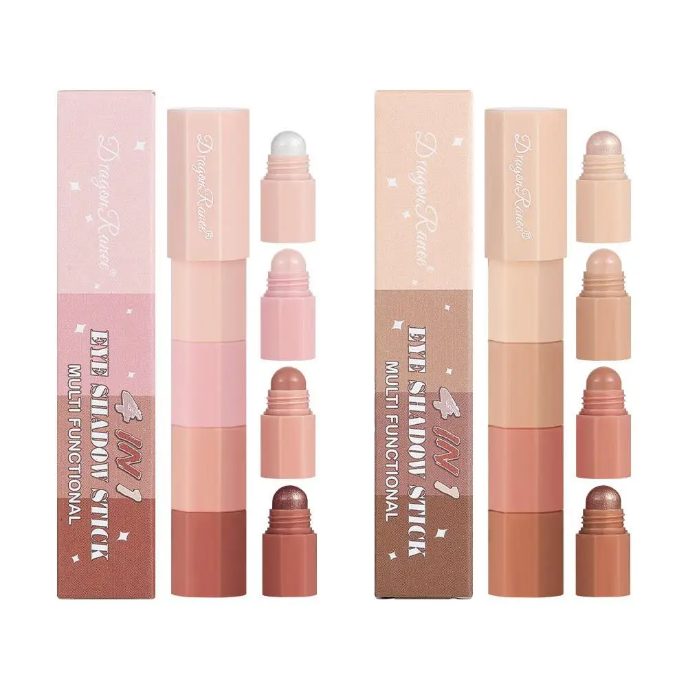 อายแชโดว์แบบ4 in 1สีมุกกันน้ำติดทนอายแชโดว์ระยิบระยับอายไลเนอร์