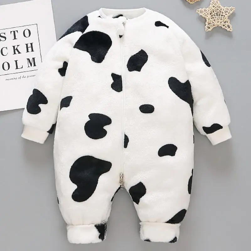 Coral Velvet Pajamas For Boys Girls Thick Flannel Onesies Toddles Warm Jumpsuits Kids Cartoon Blanket Autumn Winter Sleepwear