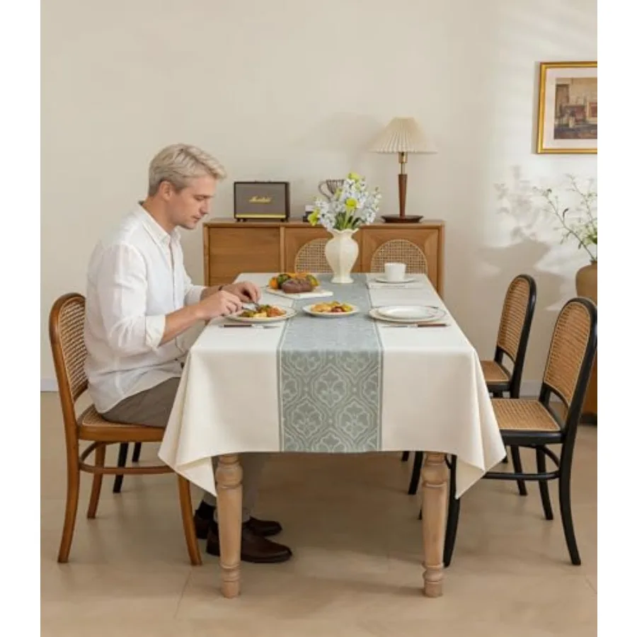 

Linen Tablecloths for Rectangle TablesFabric Tablecloth Advanced Waterproofing Technology for Dinningroom Farmhouse