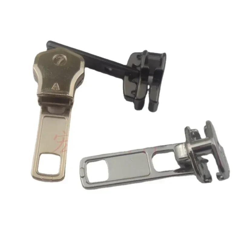 

10pcs/Lot Rare 7# Antique Gold Silver Gunmetal Bronze Metal Zipper Slider Pull Head Heavy Duty Leather Jacket Repair Hardware