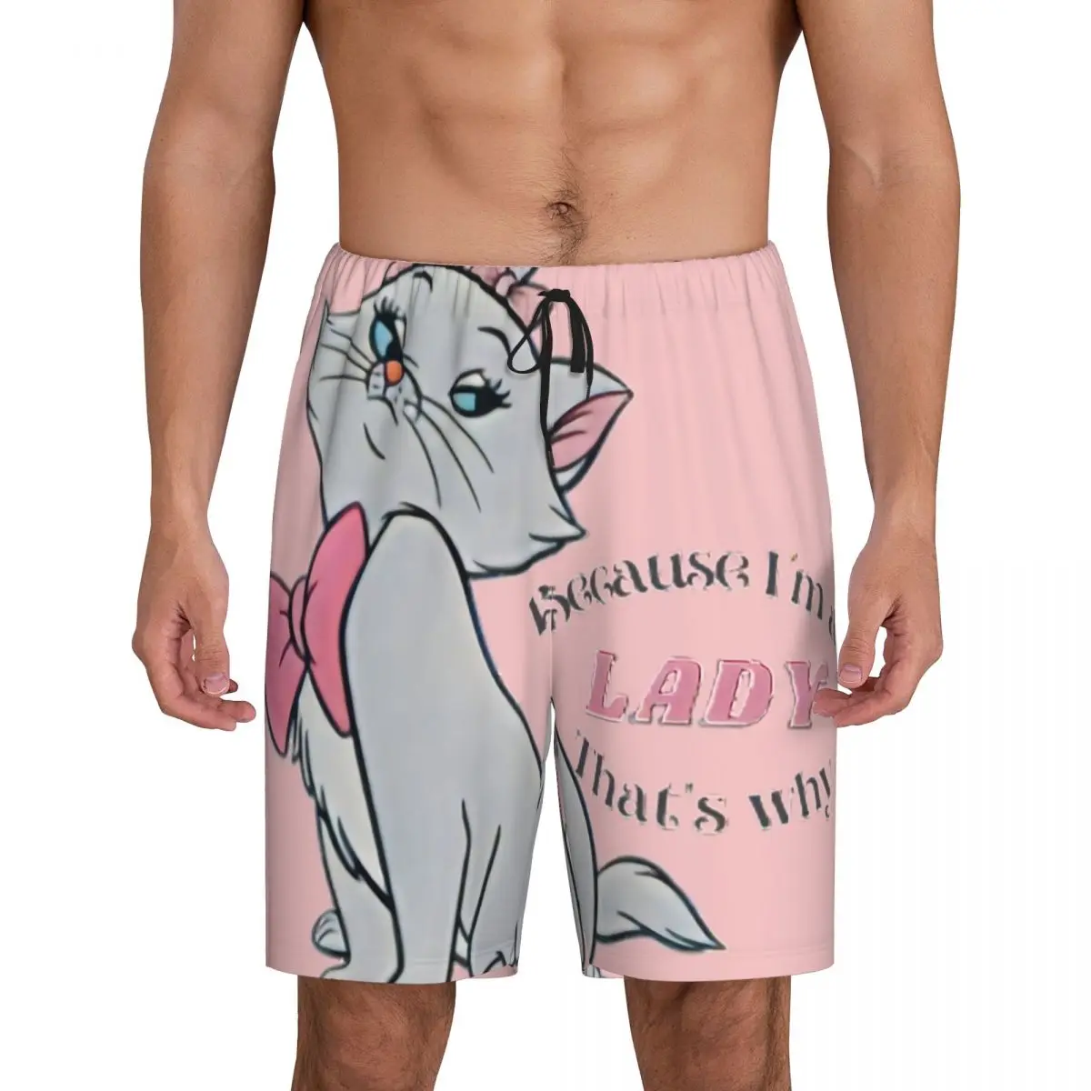 

Custom Cartoon Animation Marie Pajama Shorts Men Anime Cat Sleepwear Lounge Bottom Stretch Sleep Short Pjs with Pockets