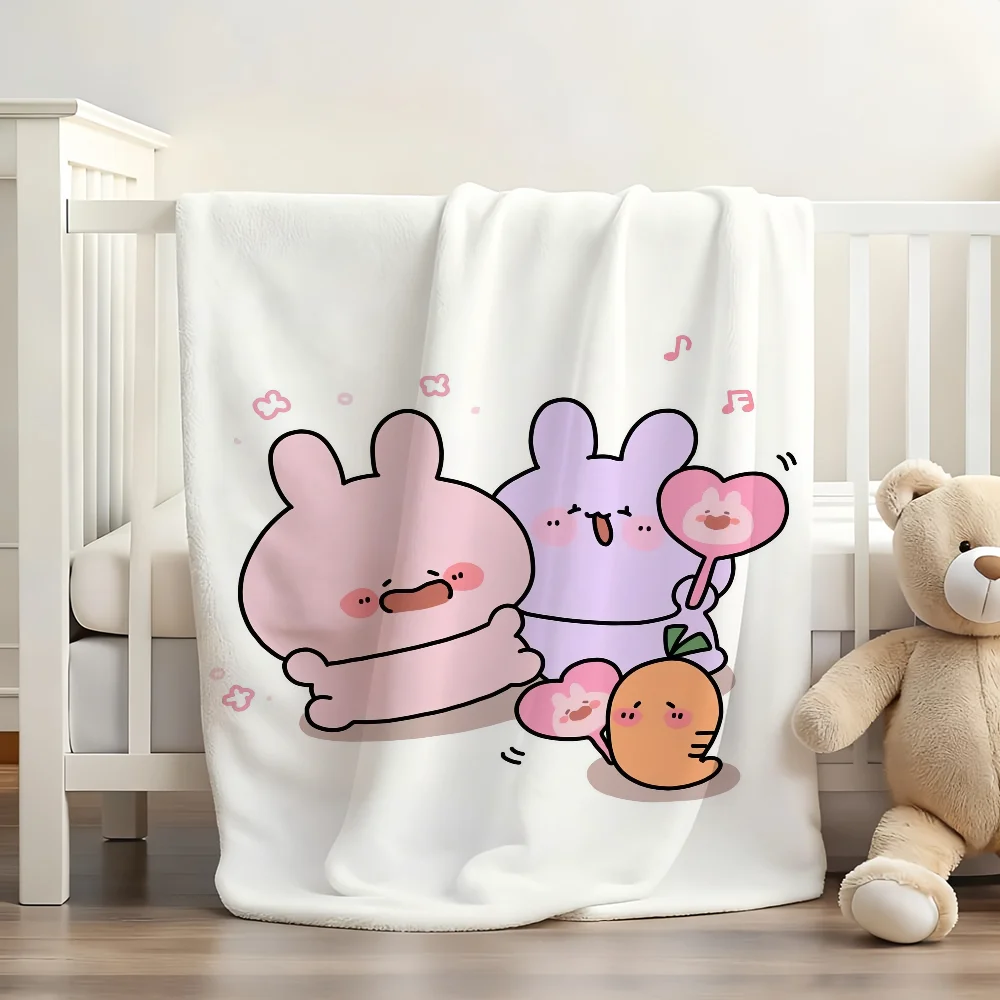 

Cute Cartoon A-Asamimichan Blanket Soft and Skin Friendly For Couch Bed Napping Bedspread All Seasons Comforter