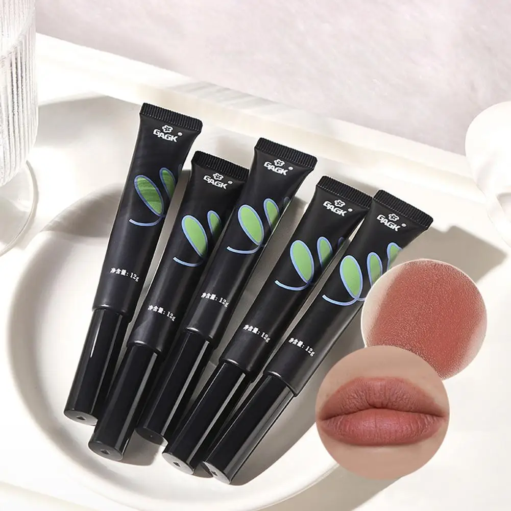 Velvet Matte Air Cushion Lip Glaze Soft Brush Waterproof Lips Smooth Long-Lasting Moisturizing Sexy Non-Stick Cosmetics Cup X0J8