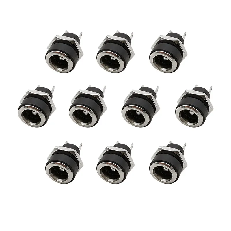 DC-022B DC Jack 5.5 x 2.1mm Connector DC Power Supply Female Socket Nut Panel Mount 2 Pin Terminal Adapter 5.5mm x 2.1mm