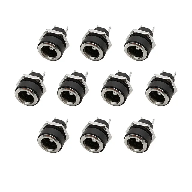 DC-022B złącze DC Jack 5.5x2.1mm zasilacz DC żeńska nakrętka gniazdo mocowanie panelu 2 zacisk pinowy Adapter 5.5mm x 2.1mm