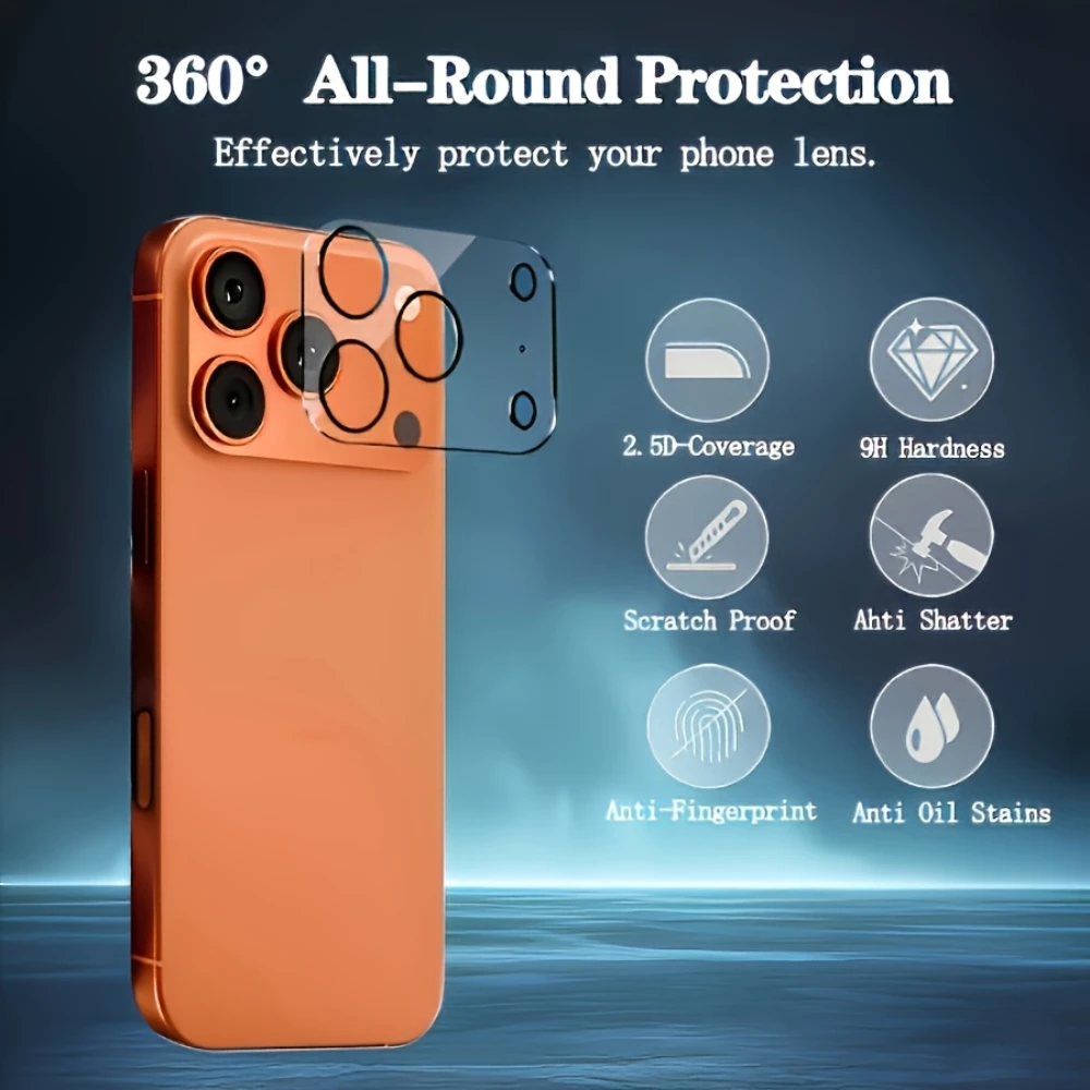 NNBILI 4 قطعة واقي كاميرا من الزجاج المقسى لهاتف iPhone 17 Pro Max 16 15 14 13 12 11 Pro MAX Mini 17Air Series تغطية كاملة للعدسات #2