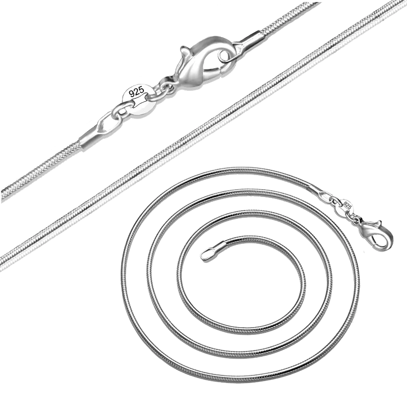 5Pcs/Lot Wholesale 925 Sterling SilverJewelry Necklace Chains 18 Styles Solid Snake Chain DIY Jewelry Making