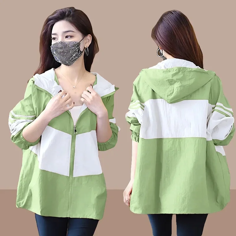 Sunscreen Jacket Women's Large Size Short Korean 2026 Summer New Coat Loose Breathable Sun-Protective Clothing Hooded Female Top