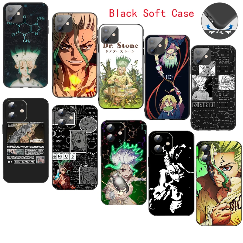 CR4 Anime Dr Stone Soft Silicone Case for Samsung Galaxy A05 A05s A24 A04 A04s J4Plus A23 A13 A14 A33 A34 5G Caver