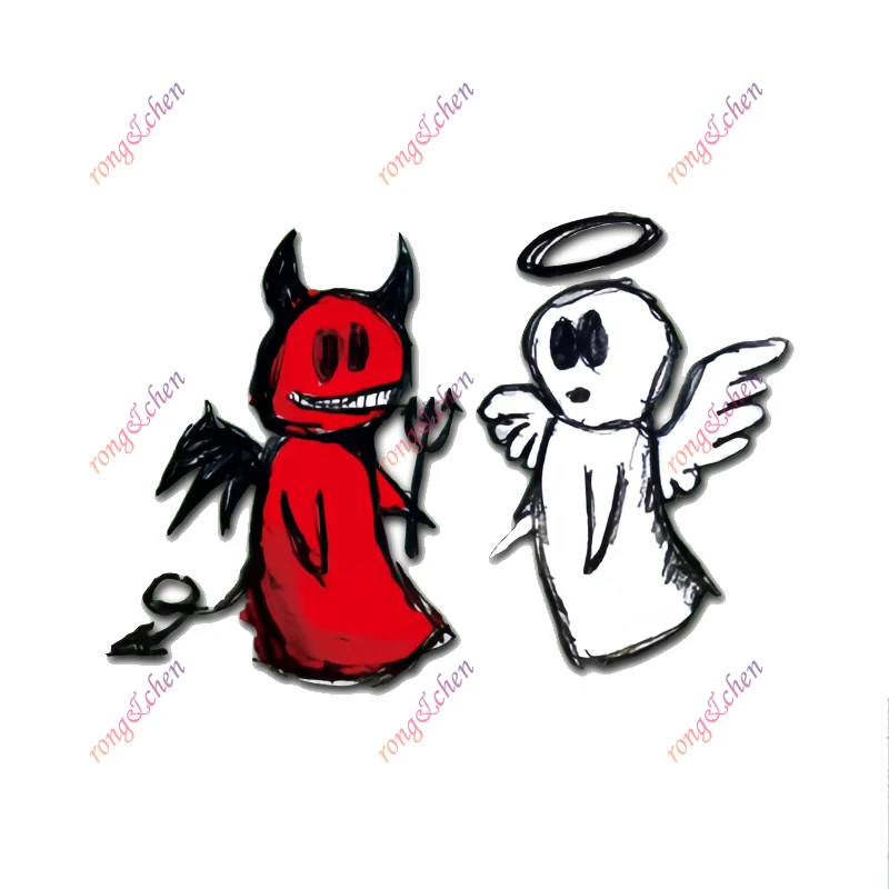 

Funny Car Sticker Angel and Demon for Car Motorcycle Racing Helmet Laptop Trunk Body Car Window Surfboard Waterproof PVC Decals