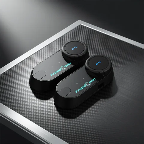 Freedconn Helmet Bluetooth Headset Group Motorcycle Intercom Headphones FM Music Share Intercomunicador up to 6 Riders T Com VB