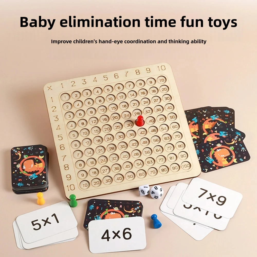 Wczesna edukacja dla dzieci 99 Tabela mnożenia Uczniowie szkół podstawowych Edukacyjny stół mnożenia dziewięćdziesiąt Zabawna gra planszowa Zabawki Pomoce dydaktyczne