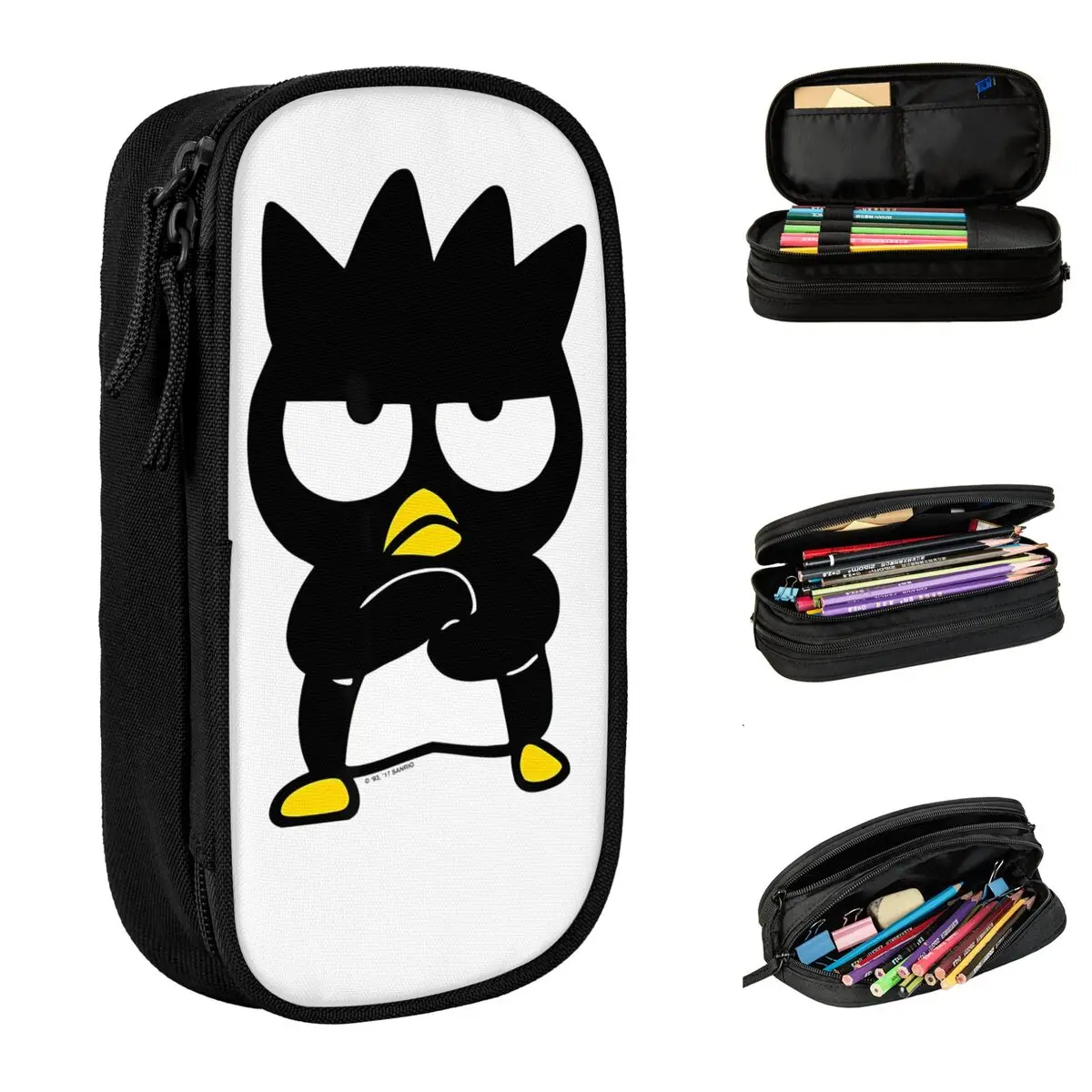 Penguin Movie Cartoon Pencil Cases Classic Badtz Marus Pen Box Bags Student Large Storage Students School Gifts Pencil Pouch