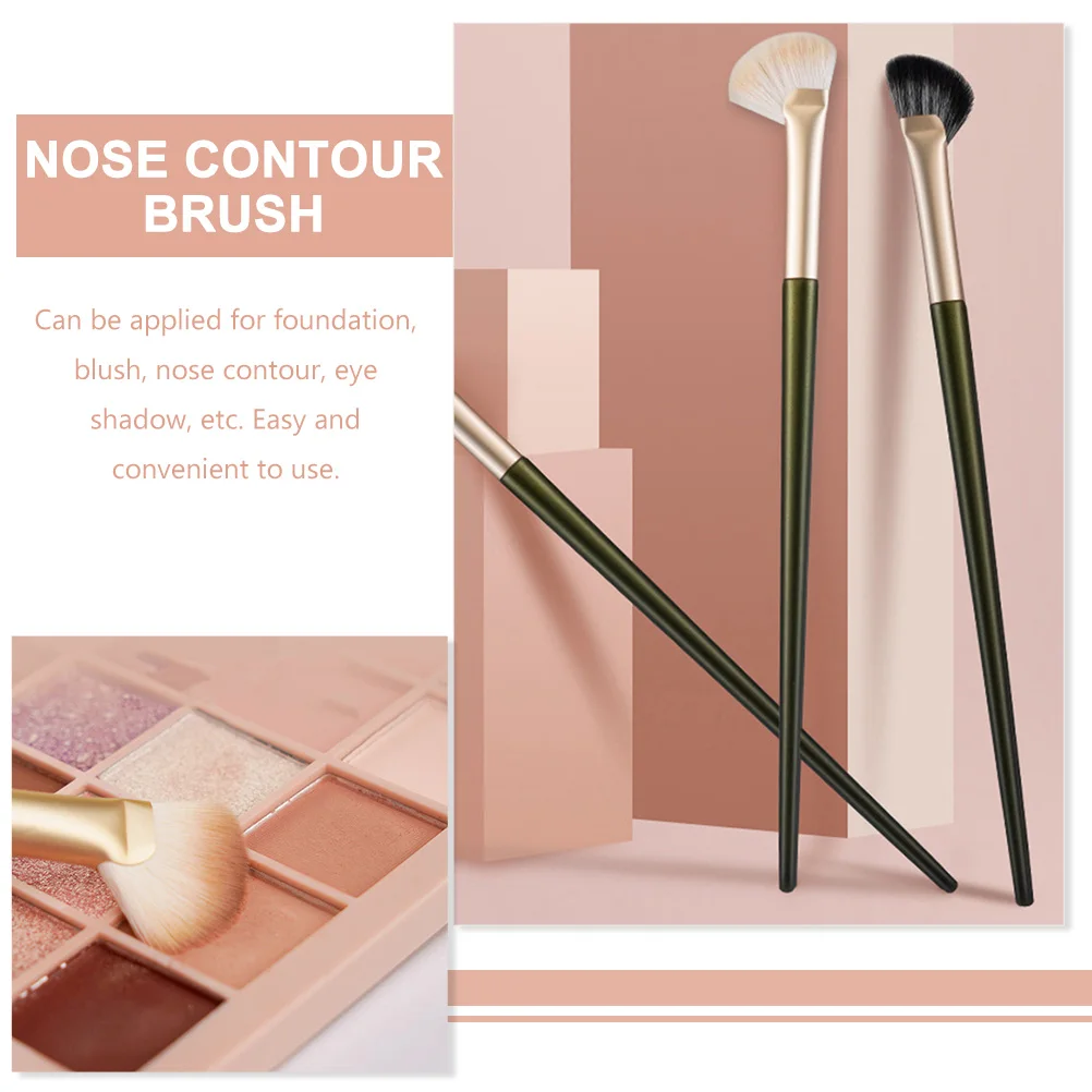 

4pcs Nose Shadow Brush Eyeshadow Makeup Concealer Angled Contour Wooden Handle Tool Premium Synthetic Hair Soft Denser Silkier