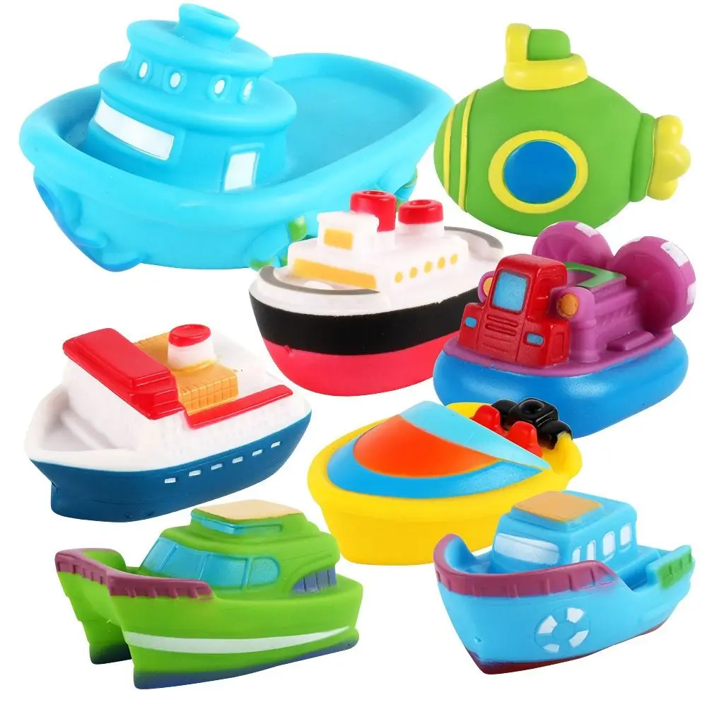 Funny Gifts Boat Plane Baby Bath Float Squeeze Water Spray Swimming Water PVC Vehicle Bathing Gift