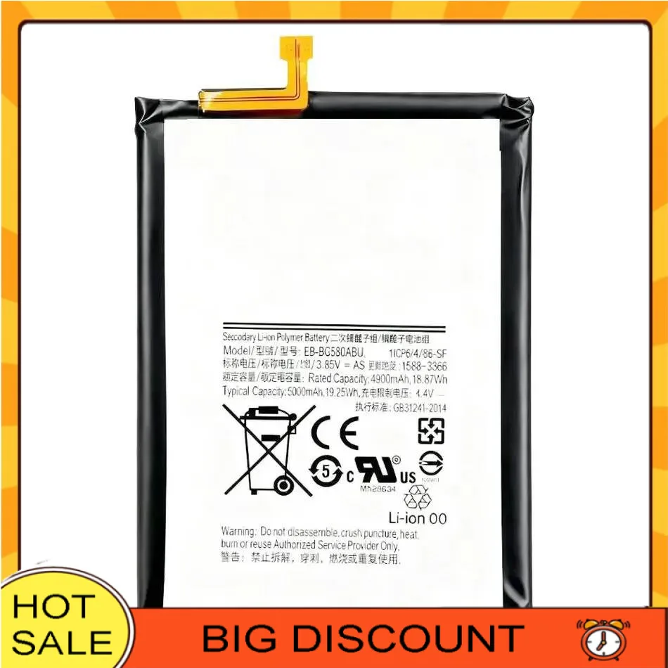 

Mobile Phone Battery 5000Mah Fast Charging For Samsung Galaxy M20 M30 SM-M205F Long Lasting EB-BG580ABU