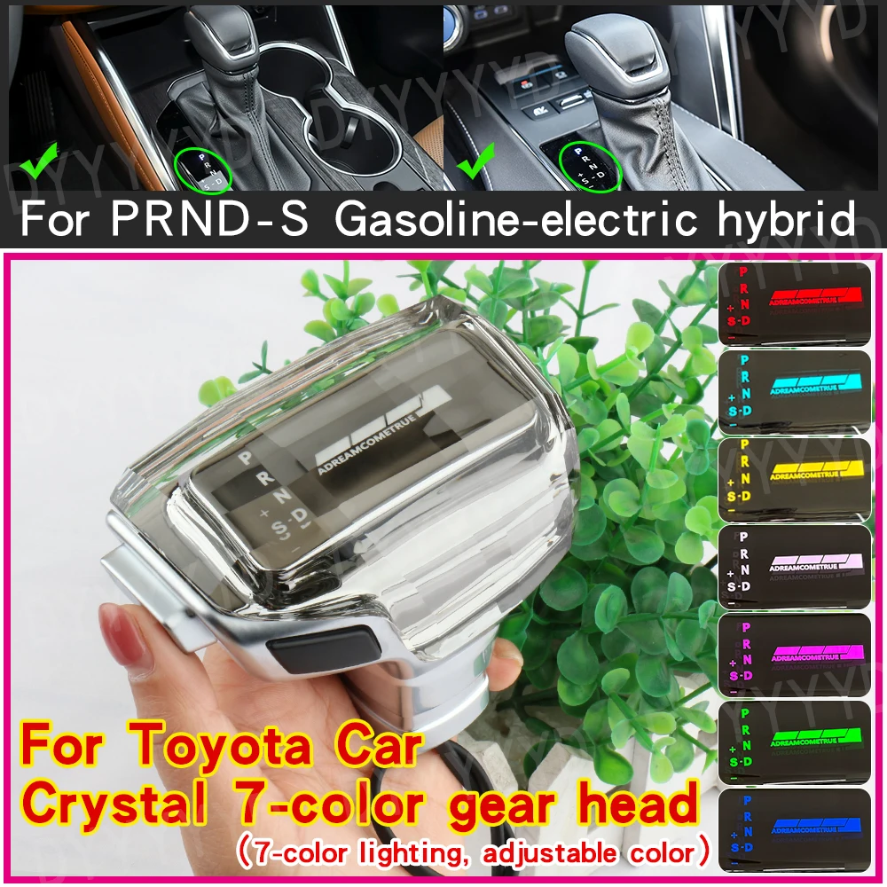 Replacement LEDCrystal Gear Shift Knob For Toyota Highlander RAV4 KLUGER VENZA HARRIER Modified Car Gearbox Shifter Handle Cover