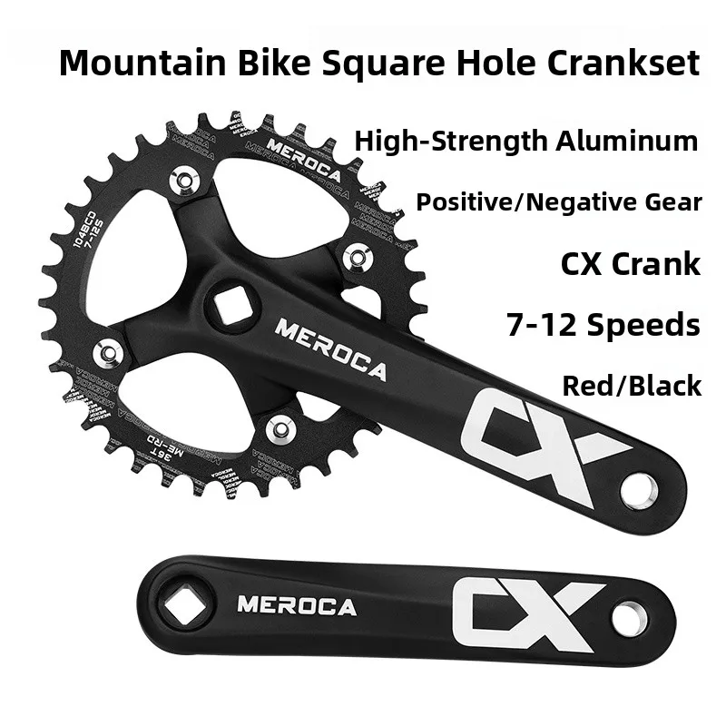 

MEROCA Mountain Bike Square Peg Crank Arm Positive And Negative Tooth 04B Modin Single Disk Cassette 890 Speed