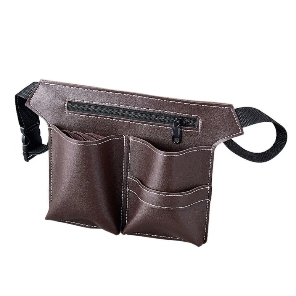 

New Pu Leather Hair Scissor Bag Portable Removable Hairdressing Holster Bags Men Hipster Salon Belt Barber Waist Bag