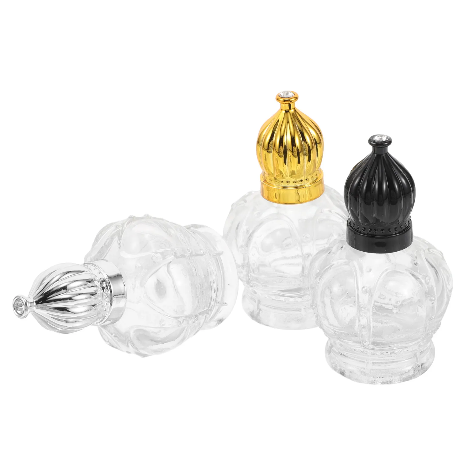 

Набор из 3 стеклянных флаконов-роллеров для духов с коронной крышкой, портативные, 15 мл, пустые, многоразовые, для эфирных масел, для путешествий