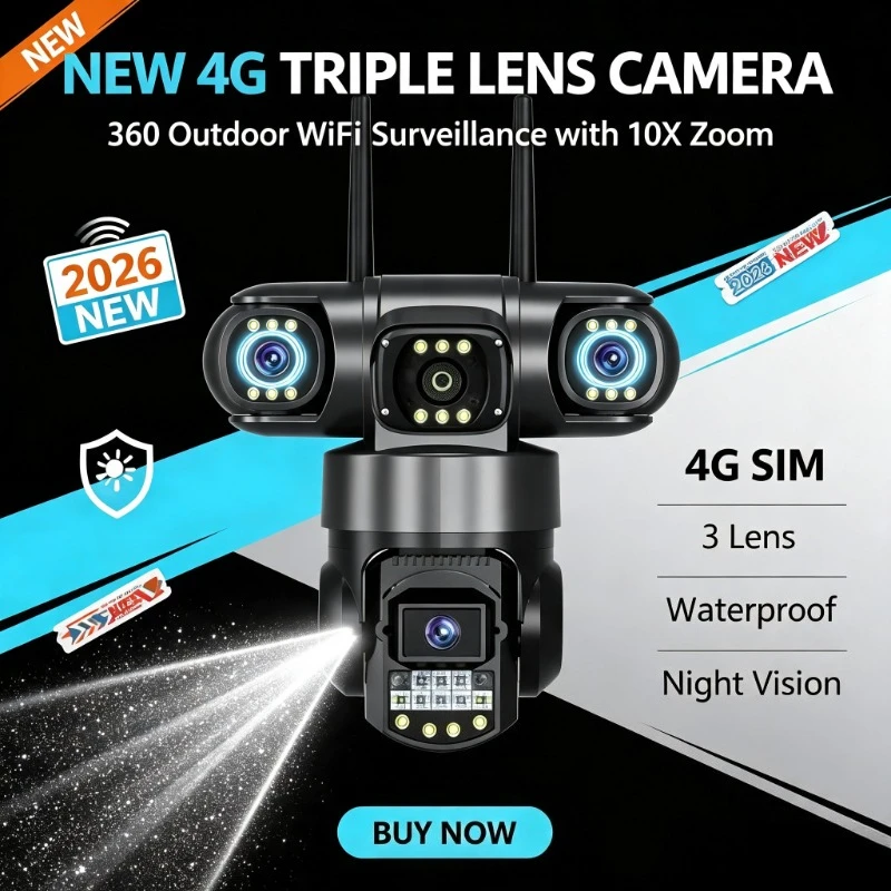 camera-de-surveillance-exterieure-a-triple-objectif-360-°-videosurveillance-etanche-avec-vue-complete-et-connexion-wifi-4g-pour-la-surveillance-a-distance-de-la-maison