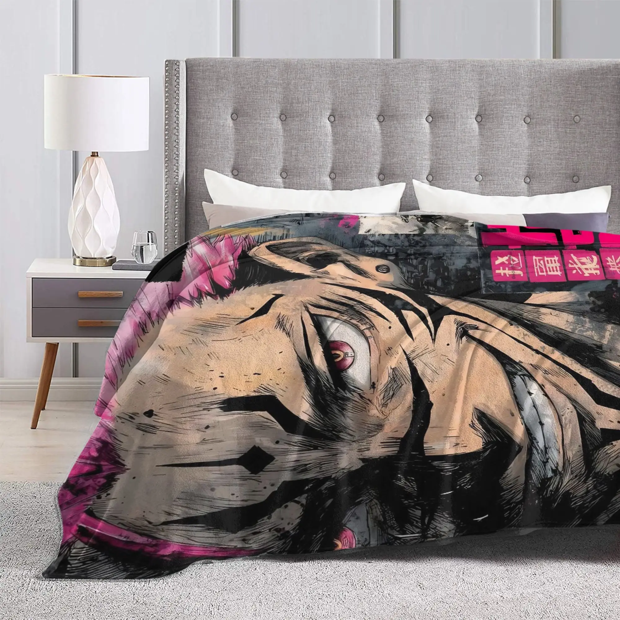 Sukuna Ryomen Jujutsu Kaisen بطانية الفانيلا المطبوعة متعددة الوظائف فائقة النعومة رمي البطانيات ل أريكة السفر المفارش #4