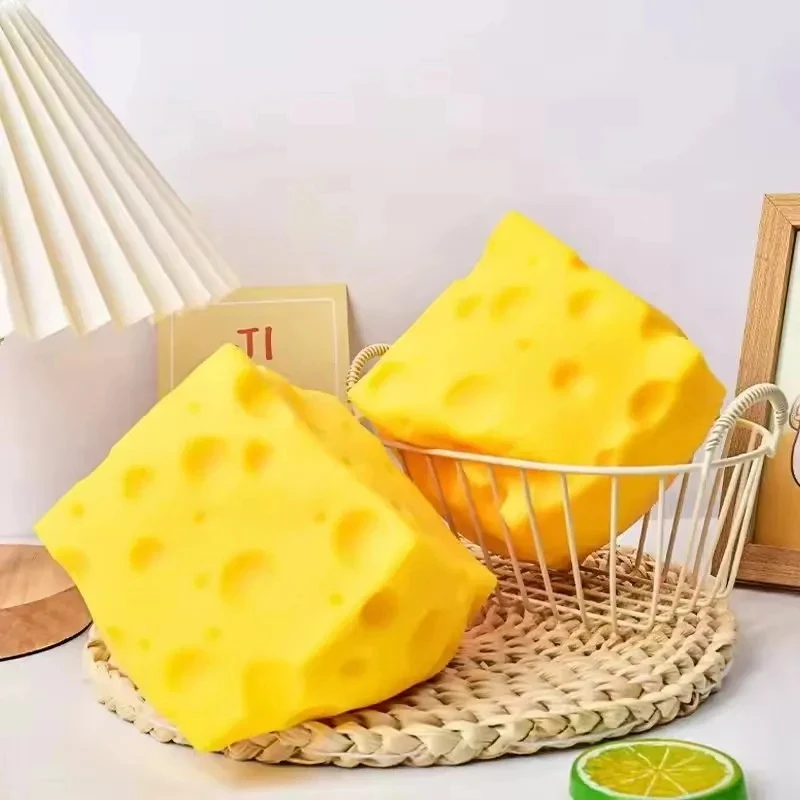 2026 Riesiges Käse-Quetschspielzeug, extra große Größe, Käse-Squishy-Fidget-Spielzeuge, langsam rückfedernder, formbarer Entspannungsball für Erwachsene, Geschenke